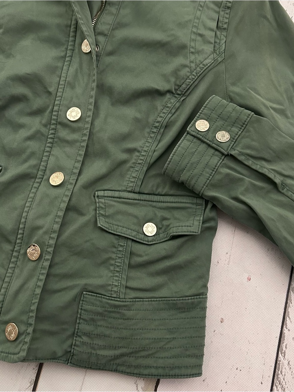 Sz 4 White House Black Market Olive Utility Jacket - Picture 2 of 14